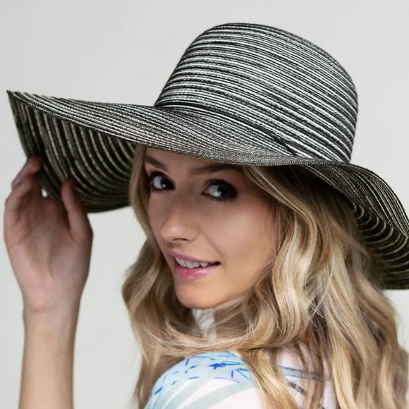Black White Swirl Stripe Sun Hat main image 4